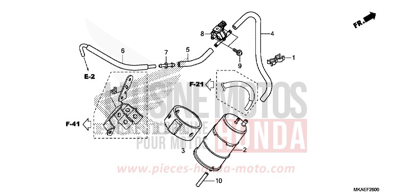 AKTIVKOHLEBEHAELTER von Integra 750 MAT GUNPOWDER BLACK METALLIC (NH436) von 2016